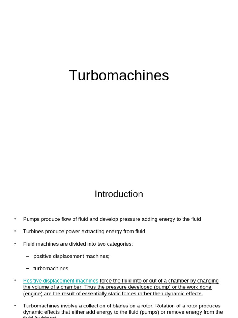 Turbomachines: Pumps and Turbines Explained | PDF | Turbomachinery ...