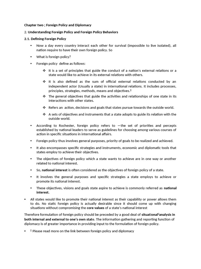 Understanding Foreign Policy Dynamics | PDF | Diplomacy | Policy