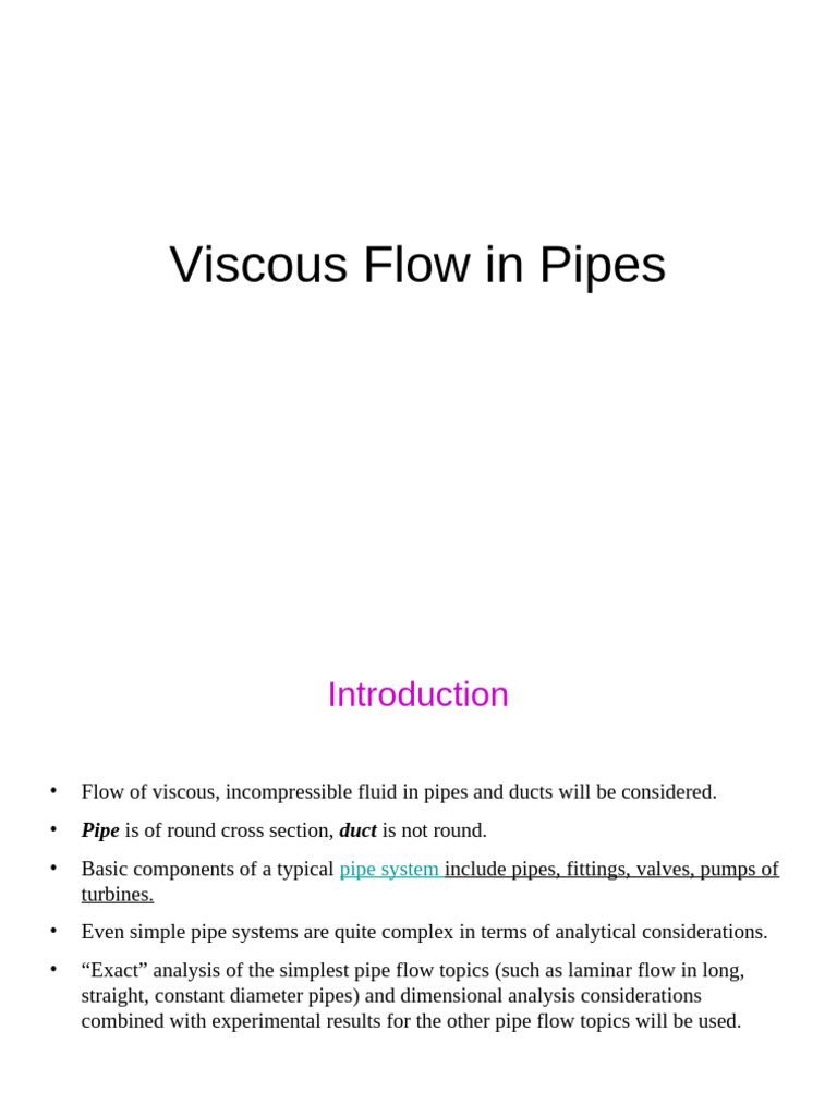 Viscous Flow Dynamics in Pipes | PDF | Boundary Layer | Fluid Mechanics