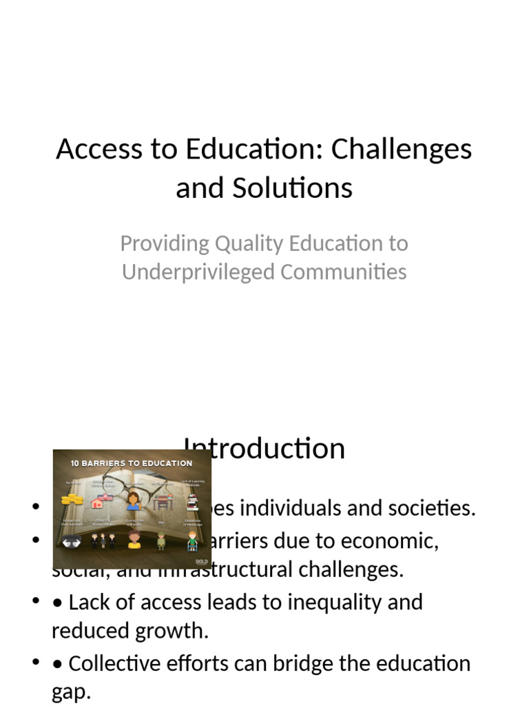 Access To Education Presentation With Uploaded Images | PDF