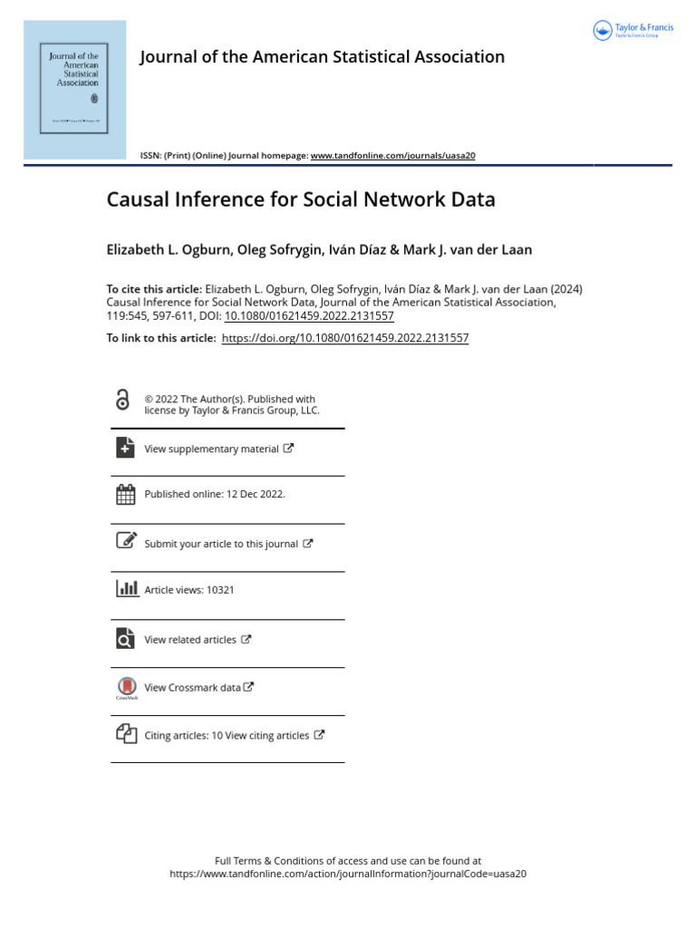 Causal Inference in Social Networks | PDF | Statistical Inference ...