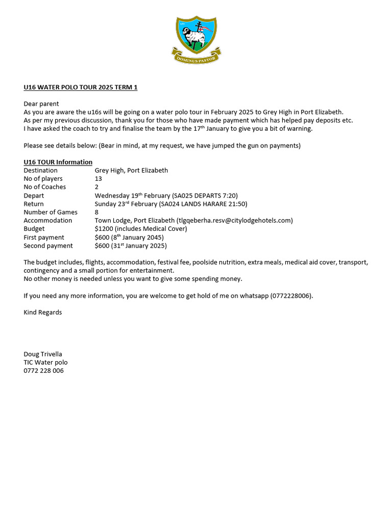 U16 tour grey t1 2025 parent letter 1 pdf