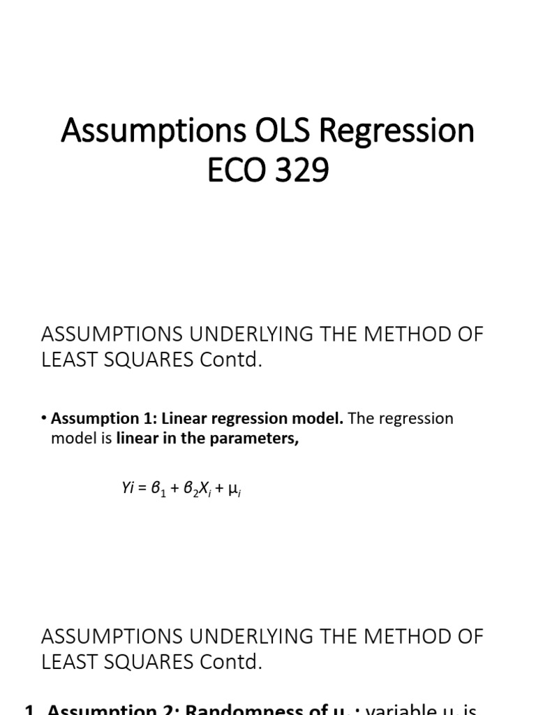 OLS Regression Assumptions Overview | PDF | Ordinary Least Squares ...