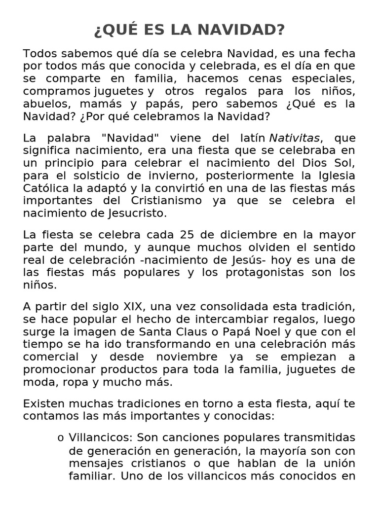 Significado y Tradiciones de Navidad | PDF | Navidad | Papá Noel
