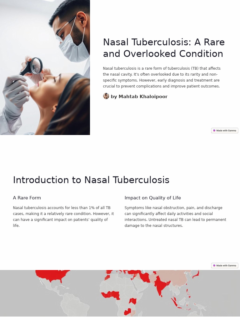 Nasal Tuberculosis: Symptoms & Treatment | PDF | Tuberculosis | Infection