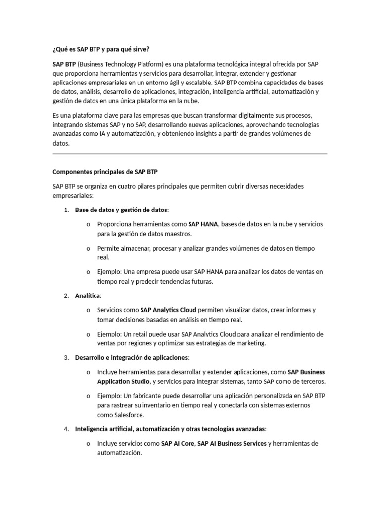 Qué Es SAP BTP y para Qué Sirve | PDF | Internet de las Cosas ...