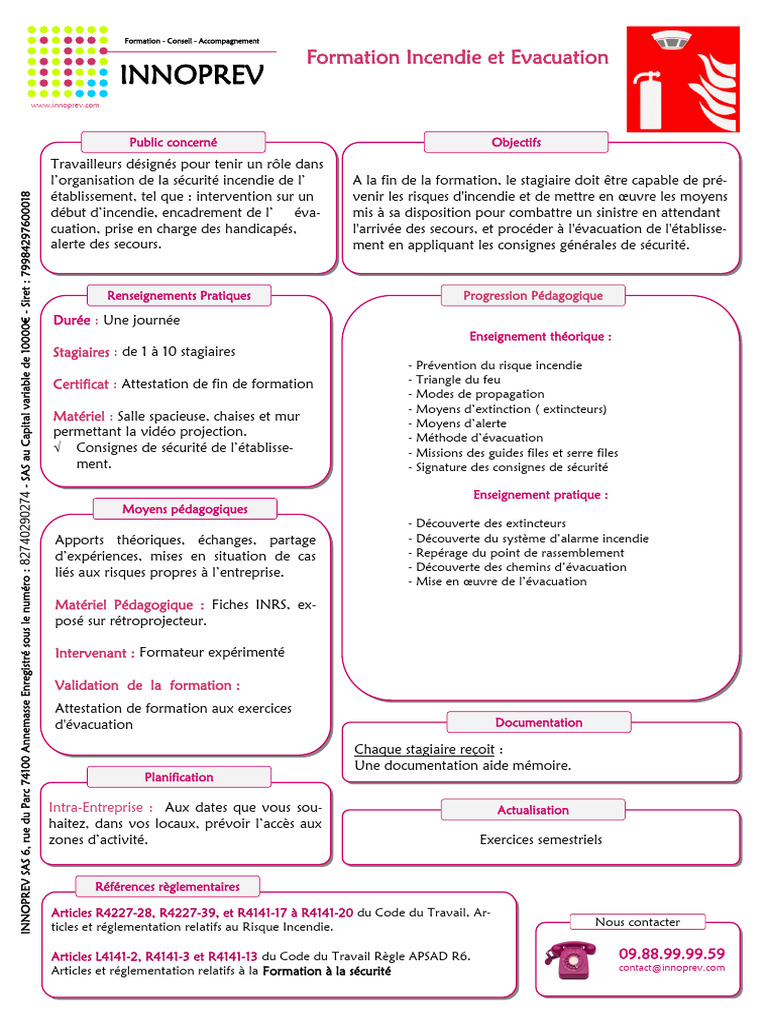 Formation Incendie et Évacuation Sécurisée | PDF | Sécurité | Pédagogie