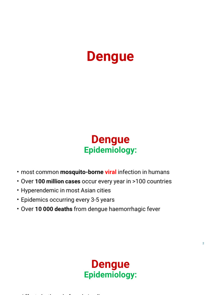 Dengue Fever: Epidemiology and Management | PDF | Medical Specialties ...