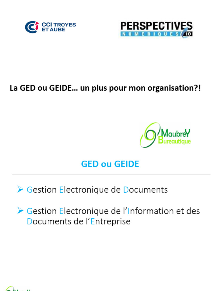 GED : Moderniser votre entreprise efficacement | PDF | Sciences de l ...