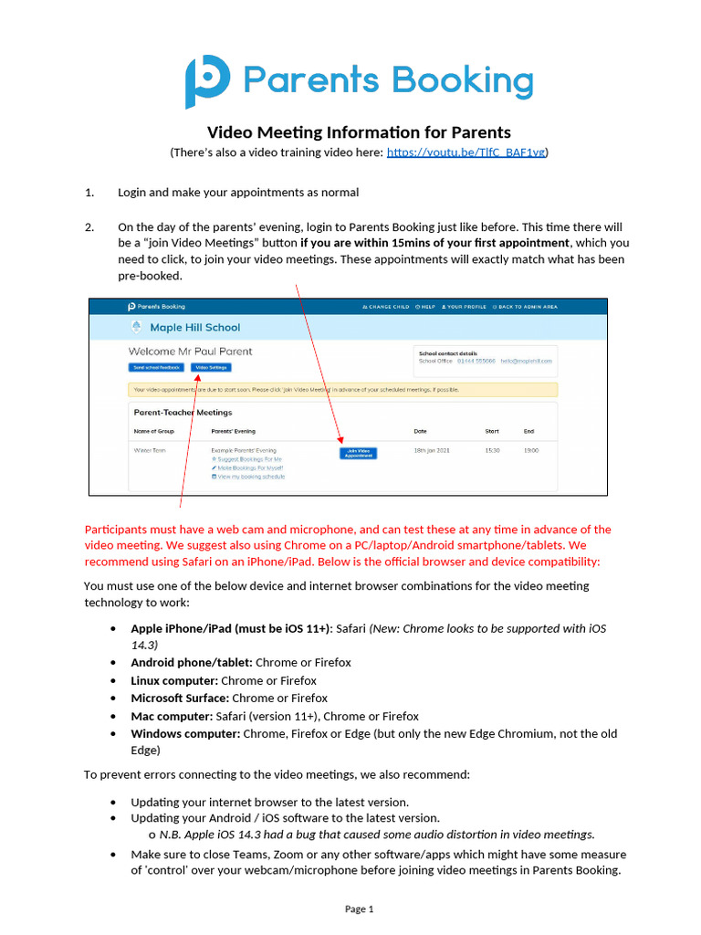 Video Meeting Guide for Parents | PDF | Ios | Android (Operating System)