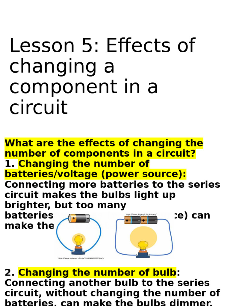 Effects of Circuit Component Changes | PDF