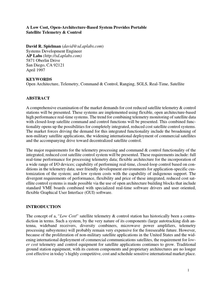 Satellite Control for Engineers | PDF | Telemetry | Graphical User ...