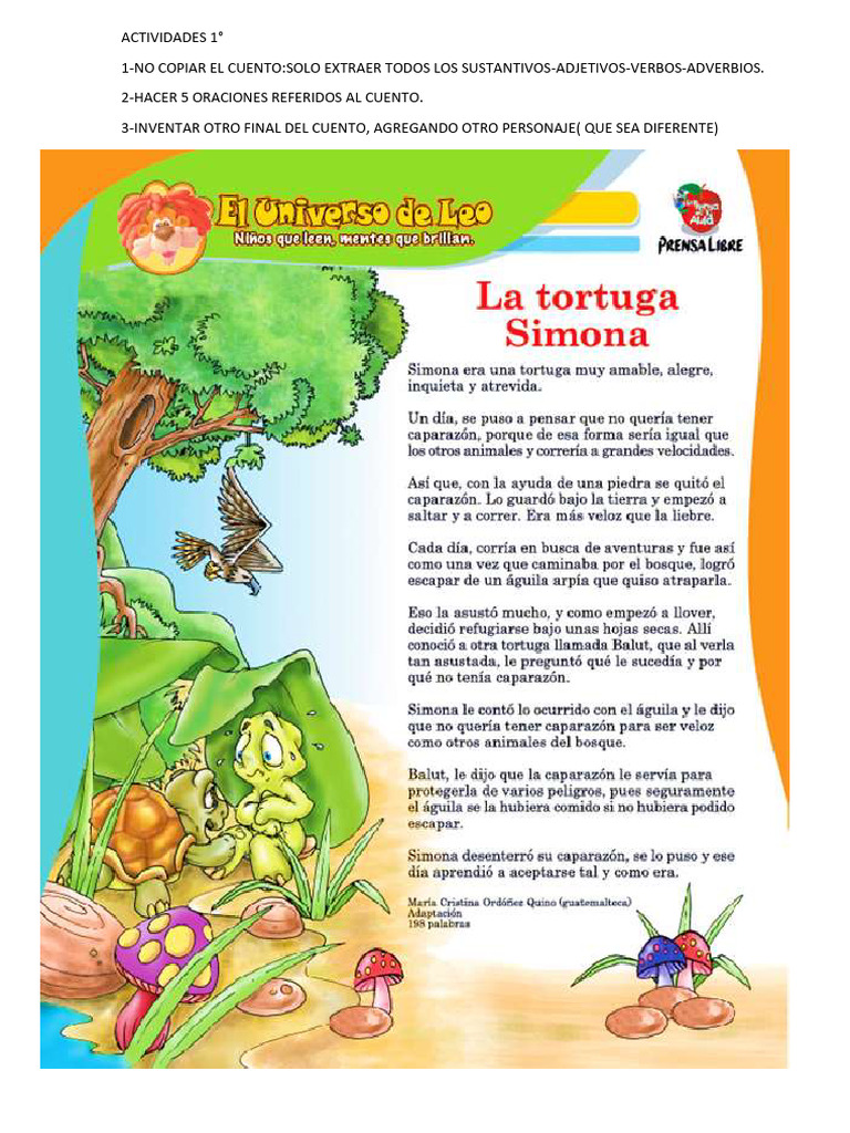 Actividades de Lengua para 1° Grado | PDF