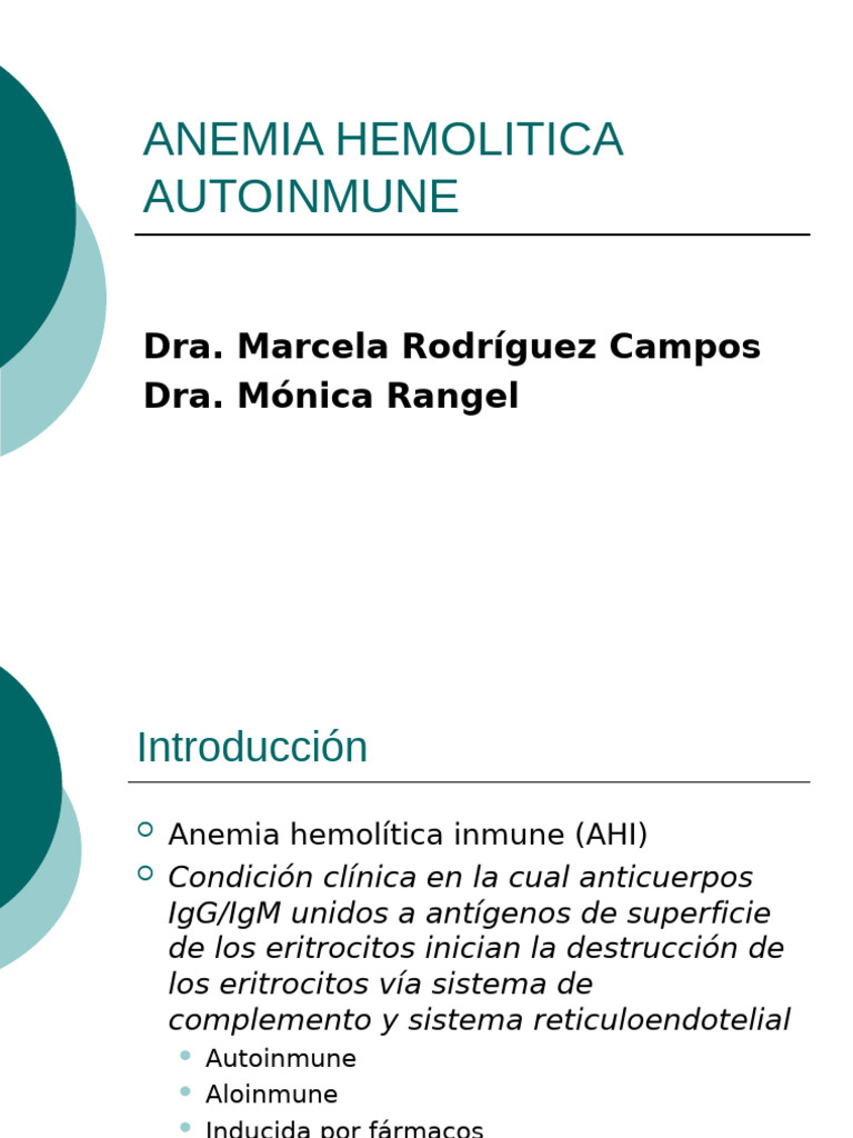 Anemia Hemolitica Autoinmune | PDF | Anticuerpo | Sistema complementario