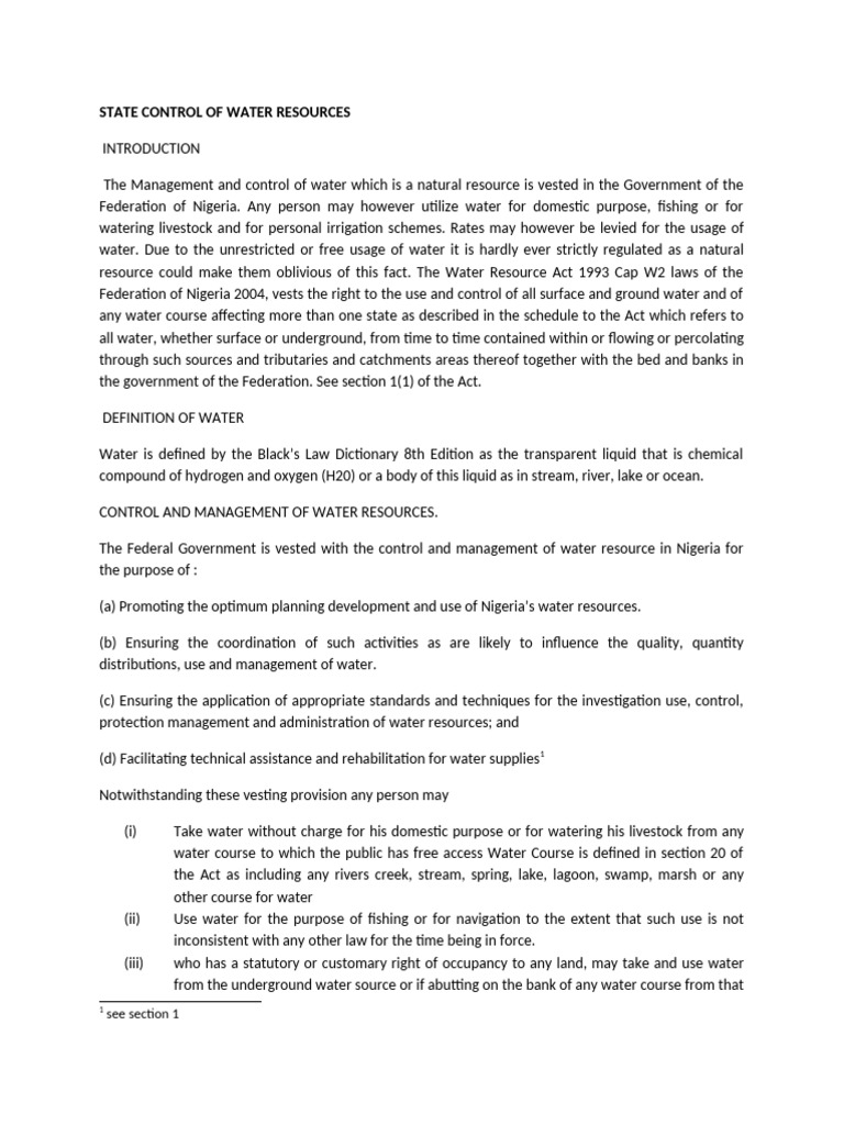 Land 2 State Control of Water Resources 6 | PDF | Water | Water Pollution