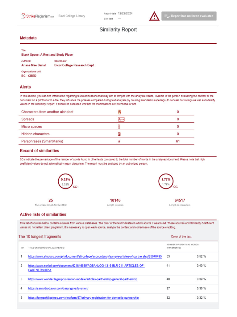 Report - Blank Space - A Rest and Study Place | PDF | Sleep | Demand