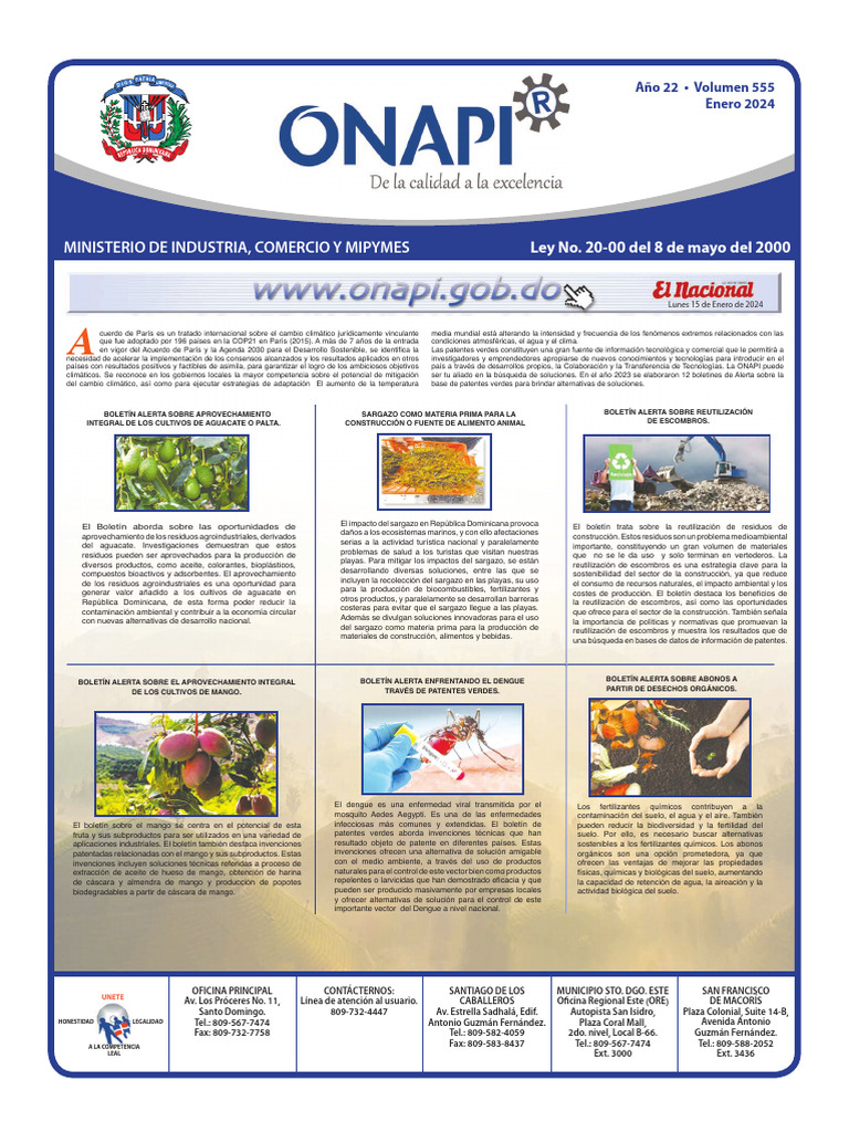 ONAPI Internet 15 de Enero 2024 | PDF | Residuos | Fertilizante