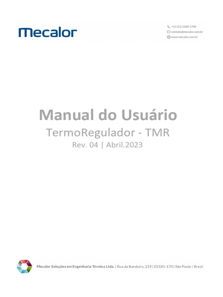 Manual do TermoRegulador TMR | PDF | Embalagem e rotulagem ...