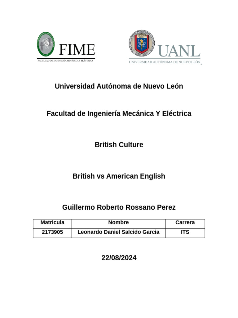 British Vs American English | PDF