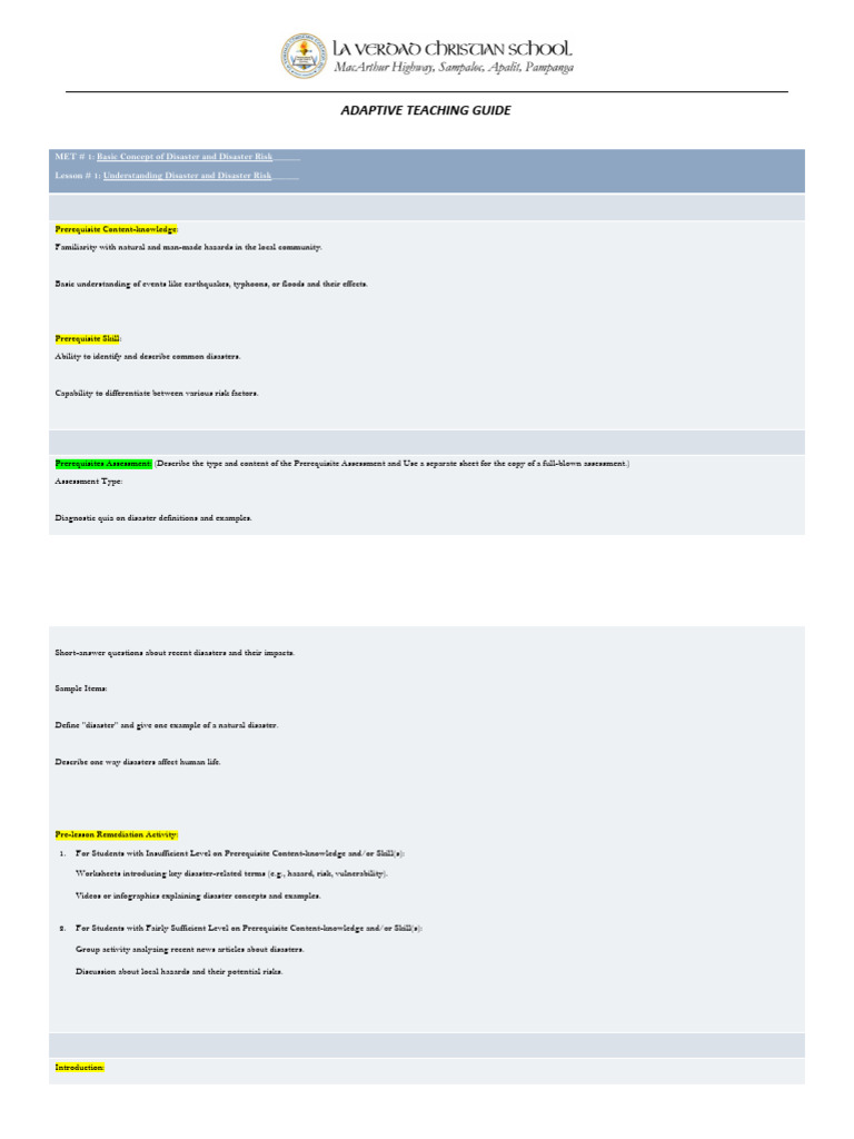Understanding Disaster Risks in Education | PDF | Risk | Hazards