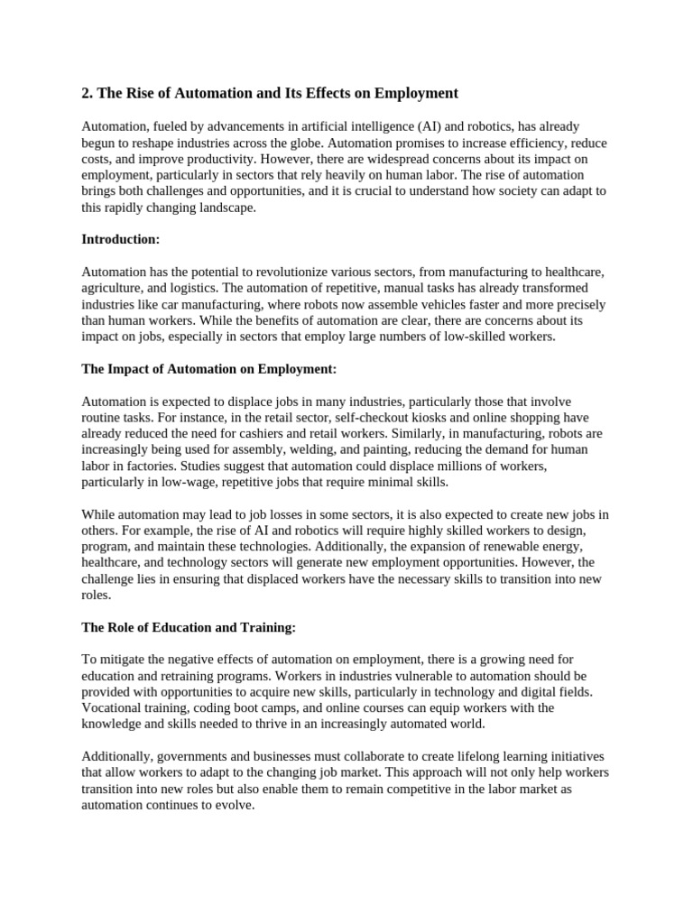 Automation's Impact on Employment Trends | PDF | Automation | Engineering