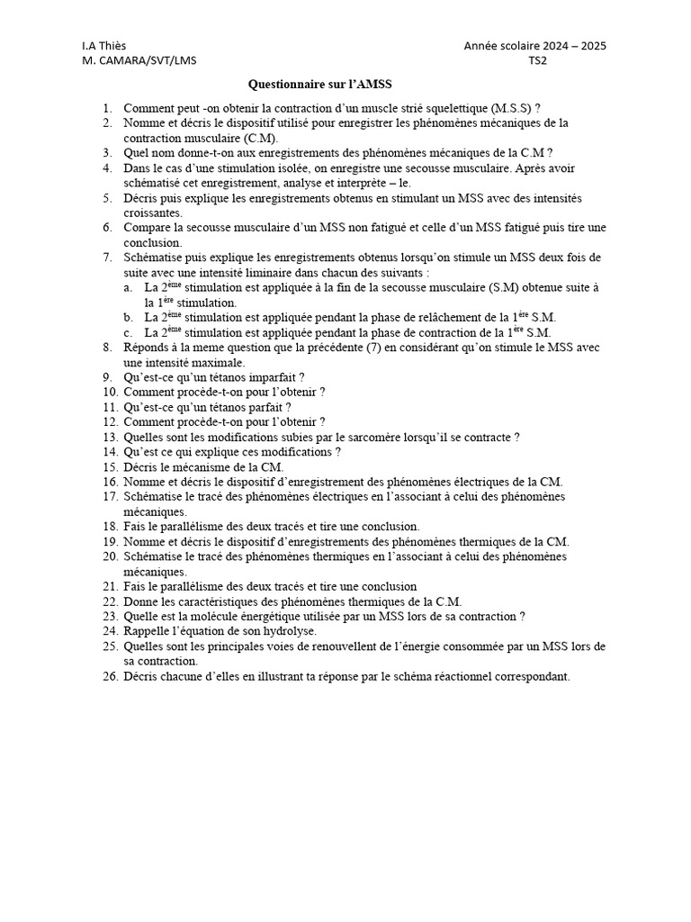 Mécanismes de contraction musculaire et frisson | PDF | Muscle ...