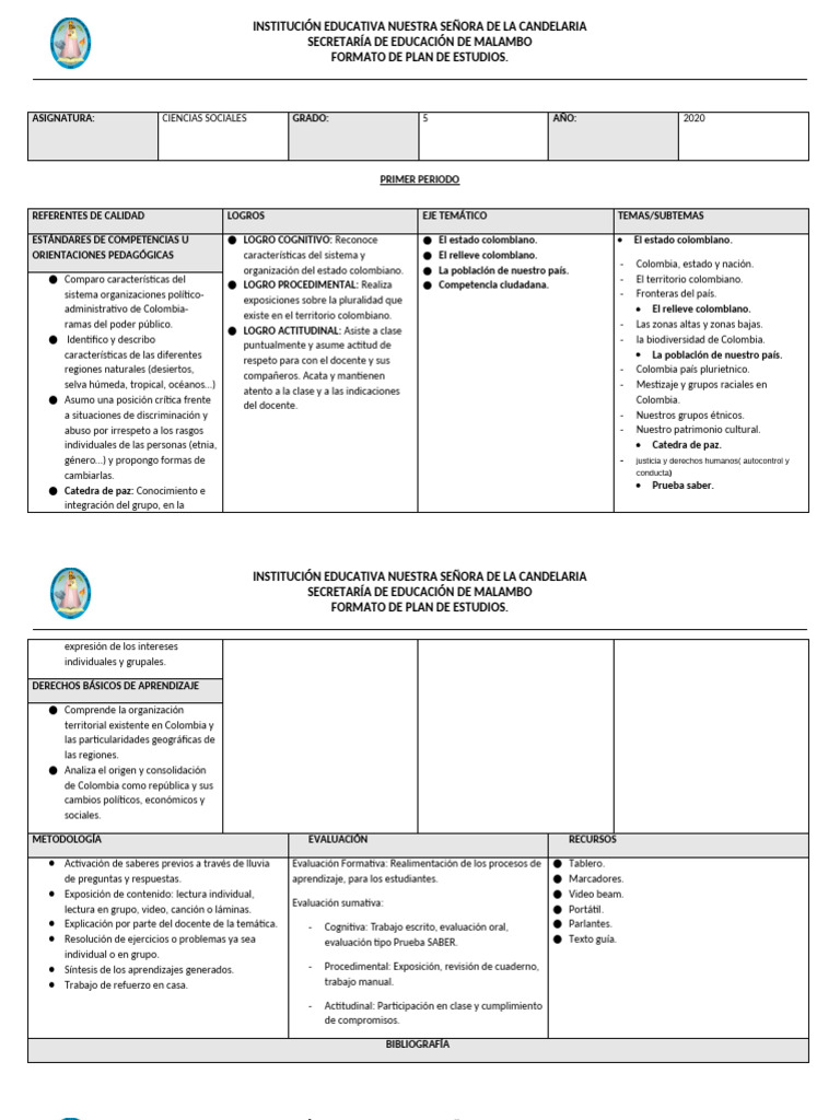 Soc 05 2020 | PDF | Plan de estudios | Evaluación