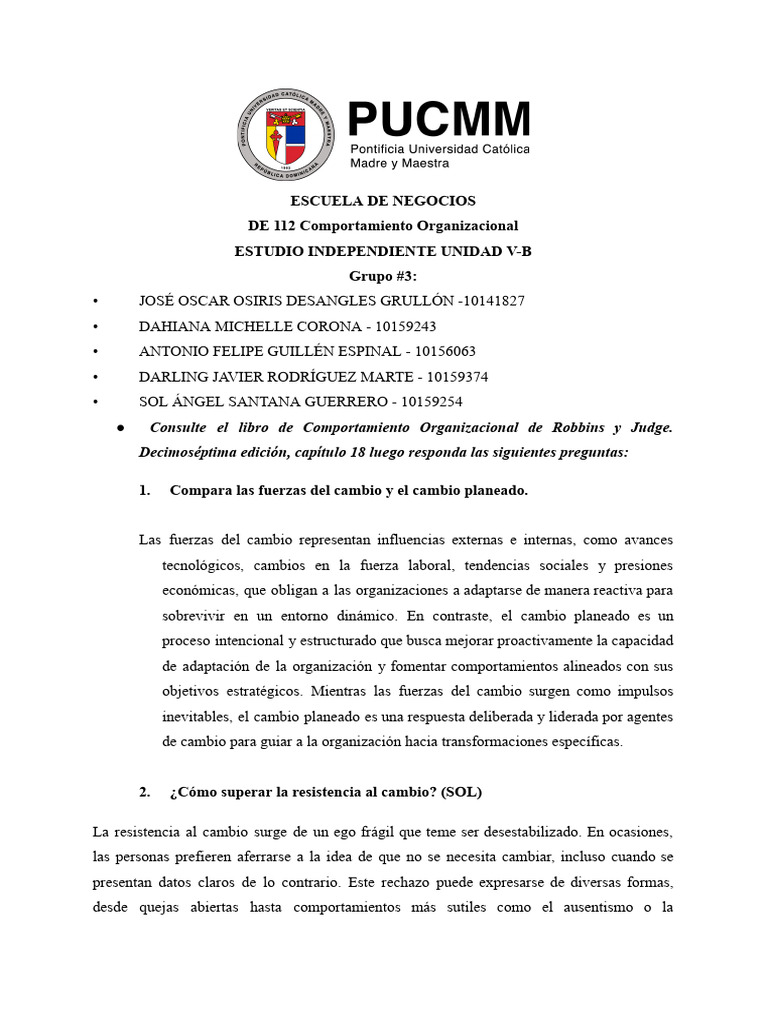 Estrategias para Gestionar el Cambio Organizacional | PDF | Estrés ...