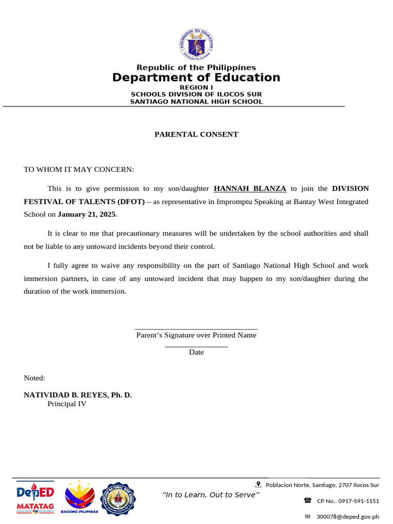 Parental-Consent-DFOT | PDF