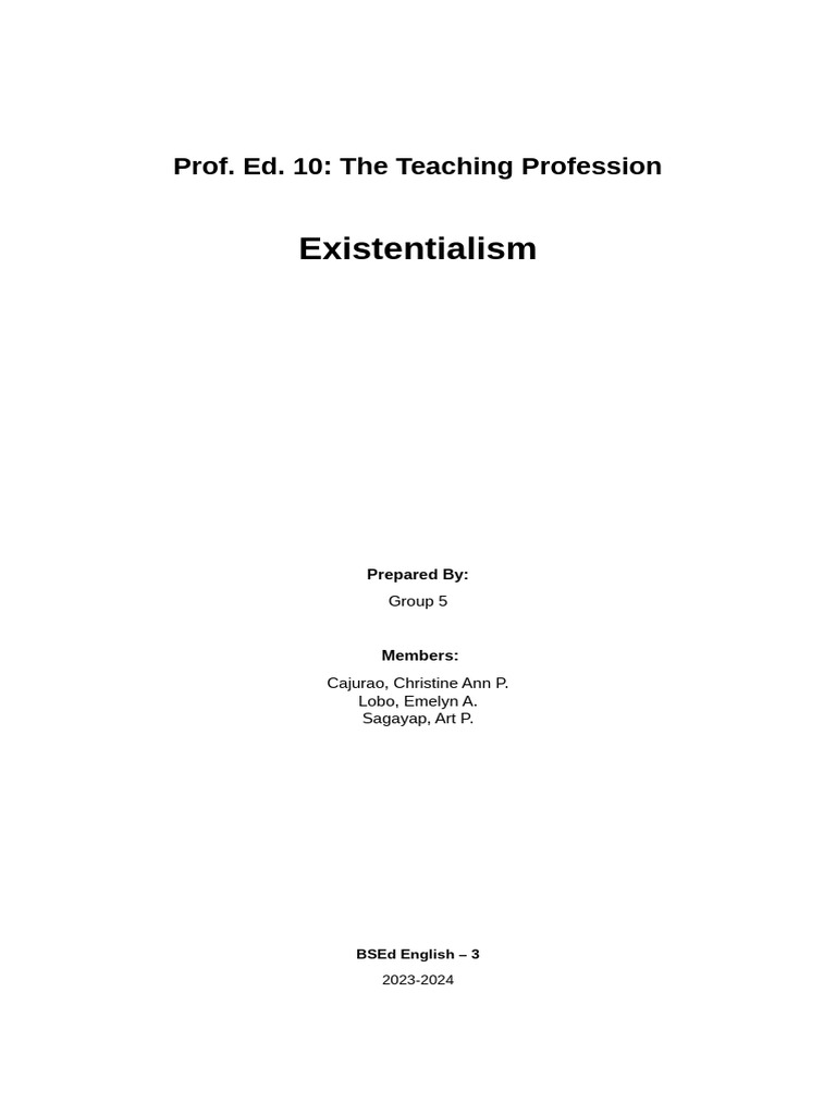 Existentialism Pdf Existentialism Jean Paul Sartre