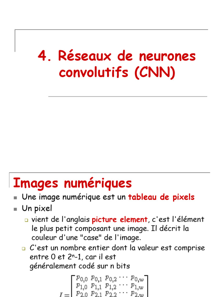 Introduction aux Réseaux de Neurones CNN | PDF | Modèle de couleur en ...