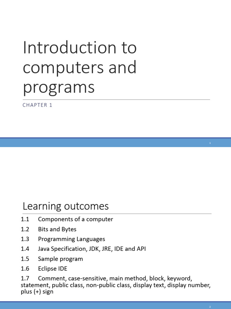 Chapter 1 Introduction To Computers and Programs | PDF | Computer Data ...