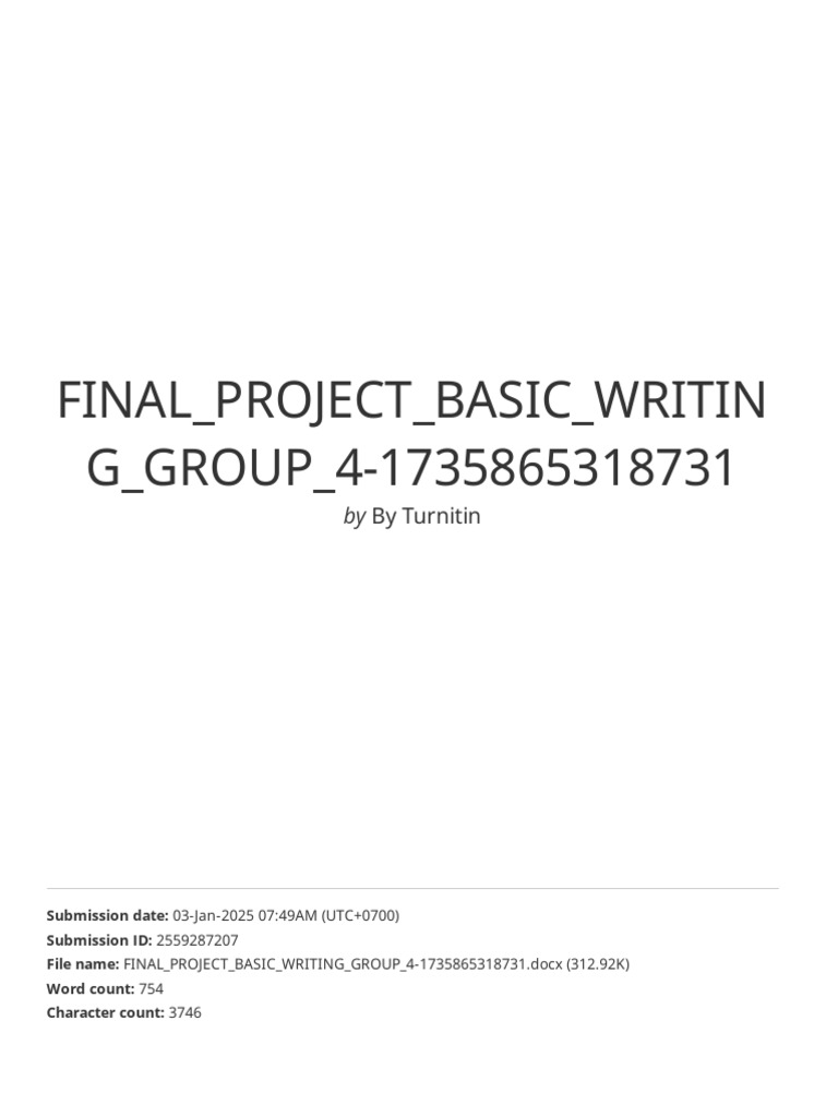 Final Project Basic Writing Group 4-1735865318731 | PDF
