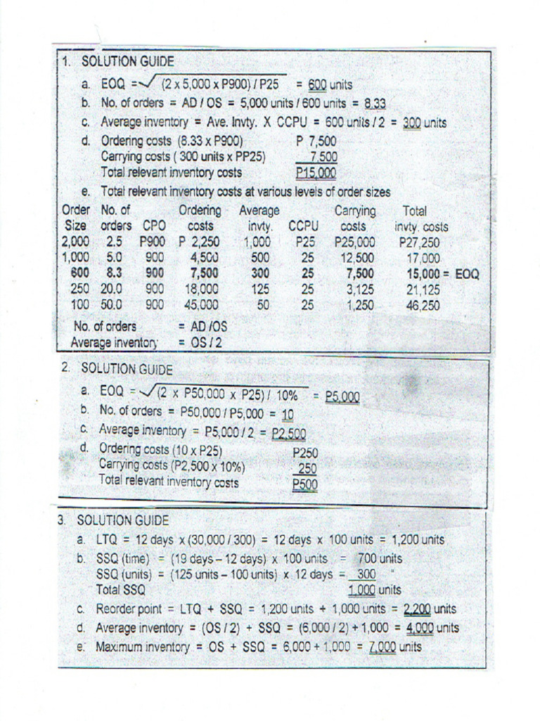 2EOQ Assignment Key | PDF