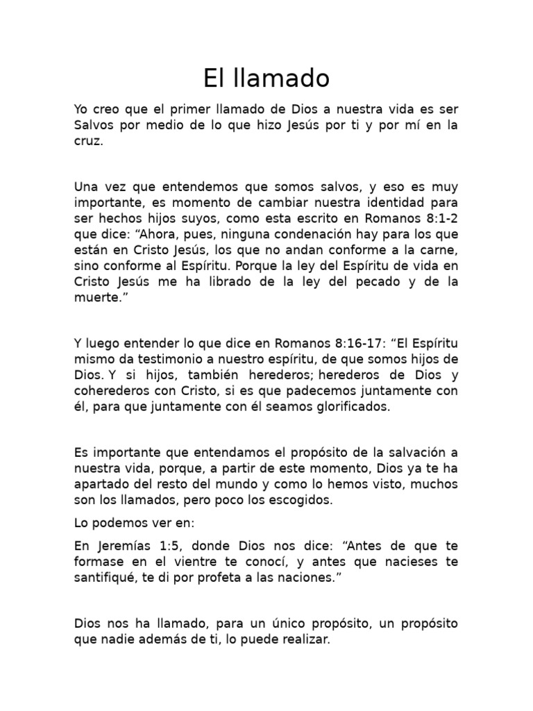 Respondiendo al Llamado de Dios | PDF | Cristo (título) | Libro del éxodo