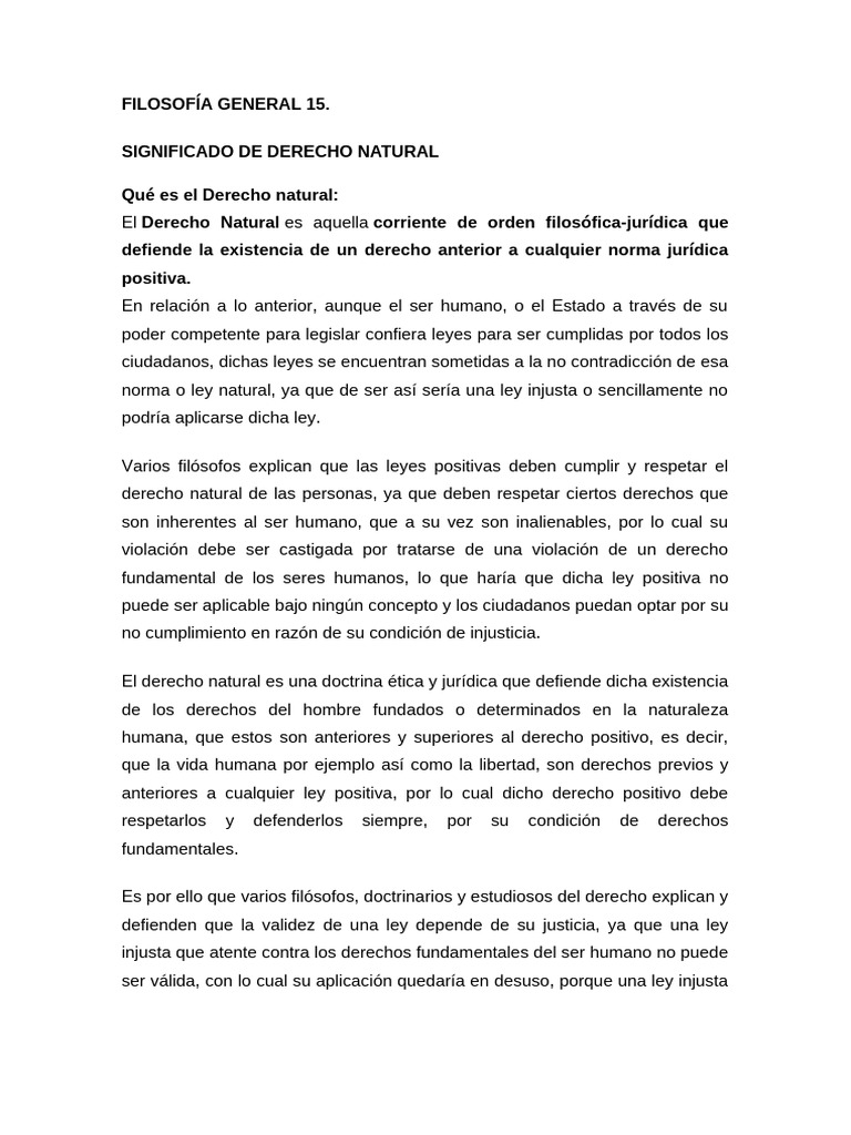 Derecho Natural: Fundamentos y Diferencias | PDF | La Ley natural ...