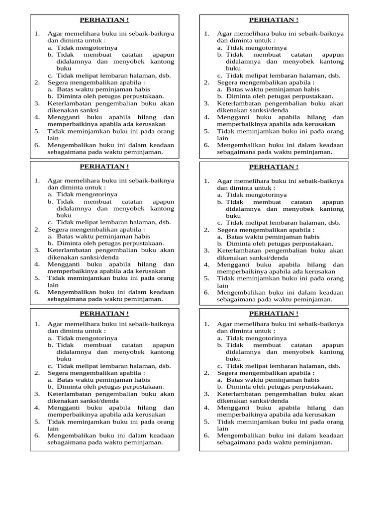 Kewajiban Peminjaman Buku Perpustakaan | PDF