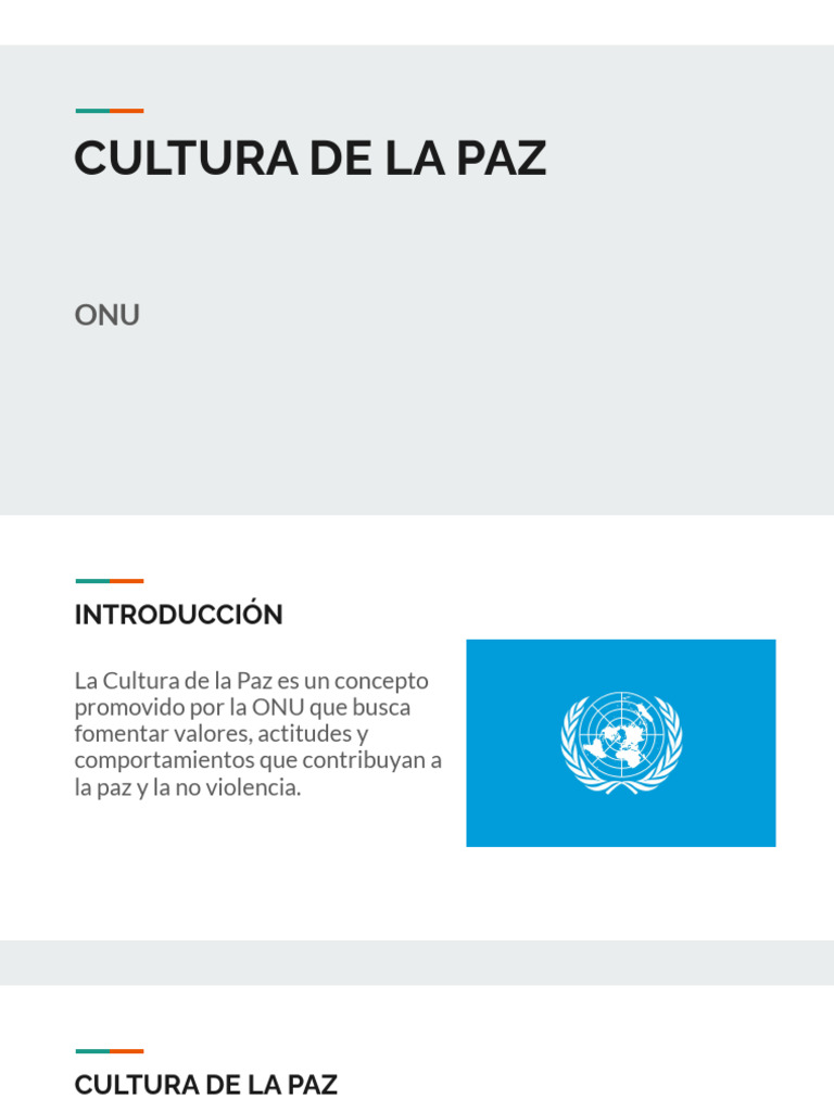 Promoviendo la Cultura de la Paz | PDF | Paz | Naciones Unidas