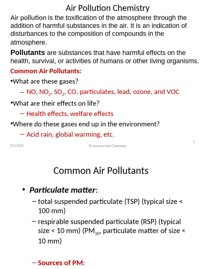 MI 329 L-4 Air, Soil and Water Pollution Chemistry2 | PDF | Waste ...