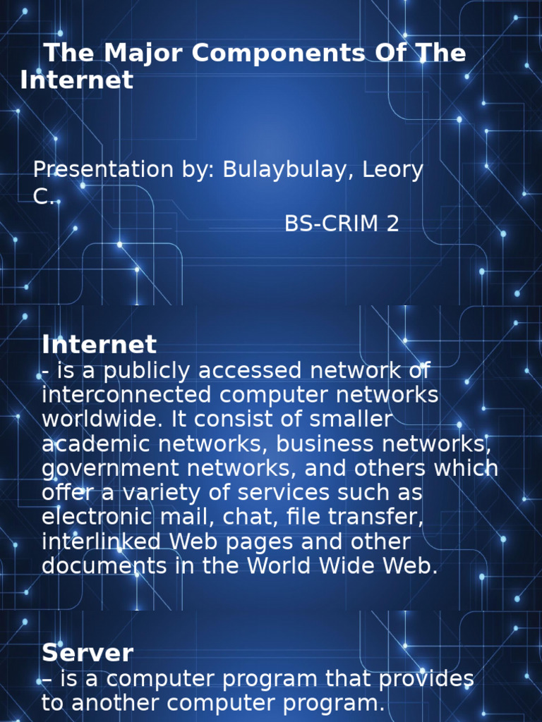 Major Internet Components Explained | PDF