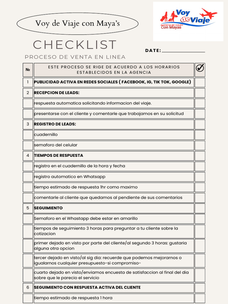 Check List Venta en Linea | PDF