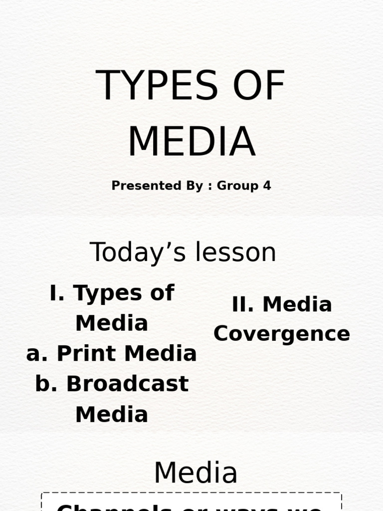 Types of Media and Media Convergence | PDF