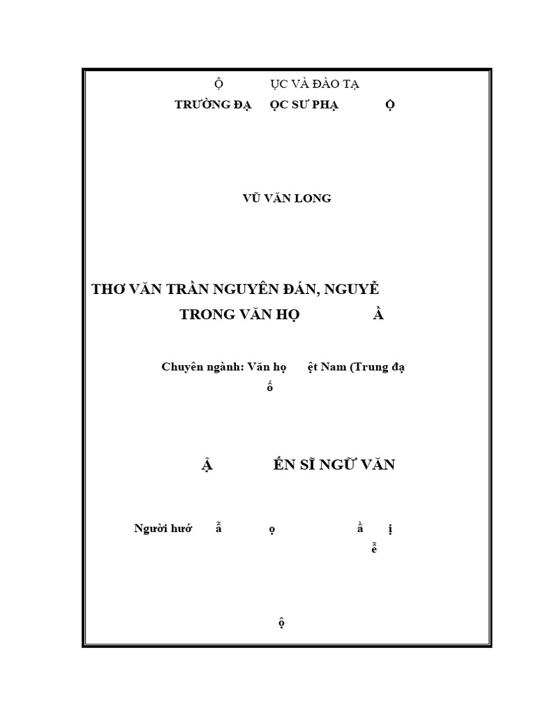 Tho Van Tran Nguyen Dan Nguyen Phi Khanh Trong Van Hoc Van Tran401 | PDF