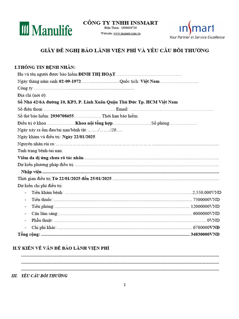 Ho at Claim Form | PDF