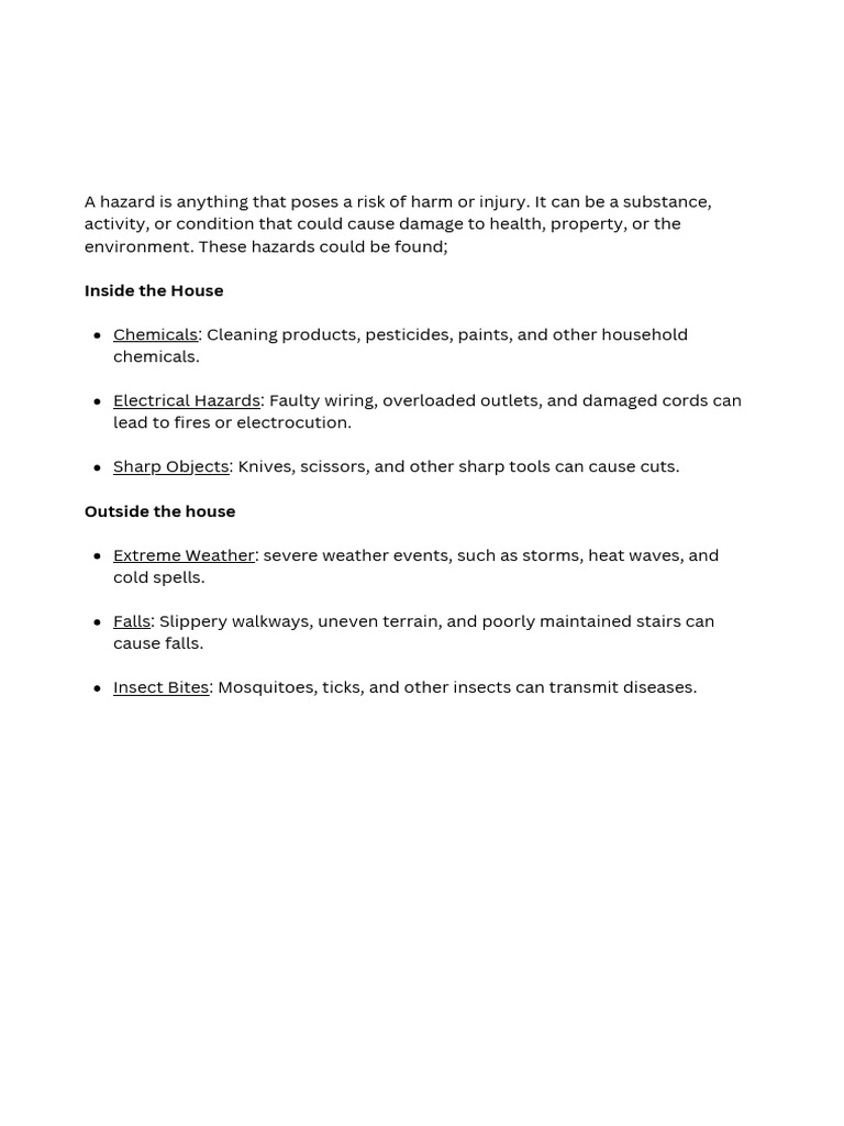 Identifying Common Household Hazards | PDF