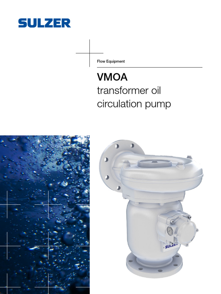 VMOA Transformer Oil Circulation Pumps | PDF | Electric Motor | Pump