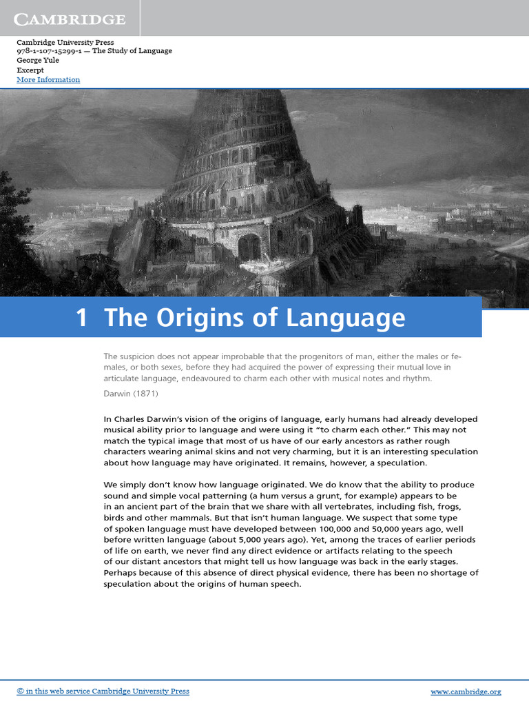 Origins of Human Language Explored | PDF | Mouth | Origin Of Language