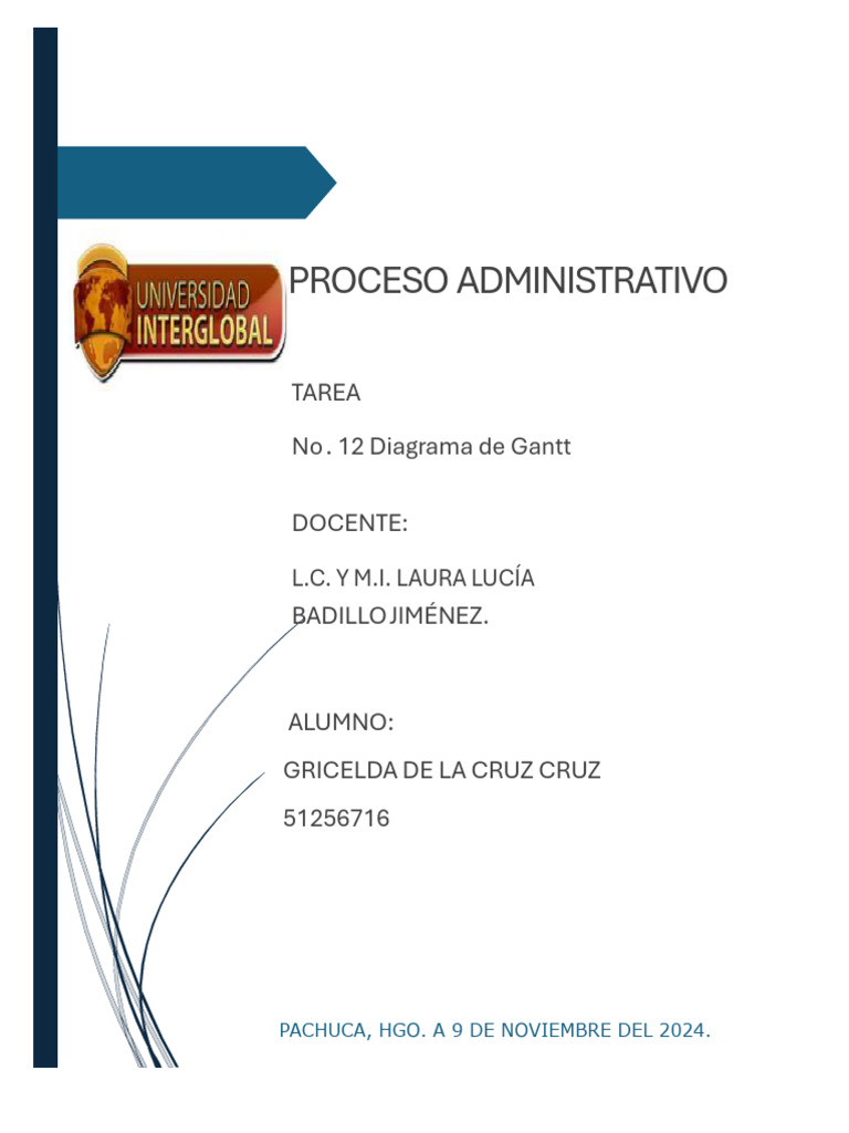 Tarea num 12 diagrama de gantt gricelda de la cruz cruz pdf business