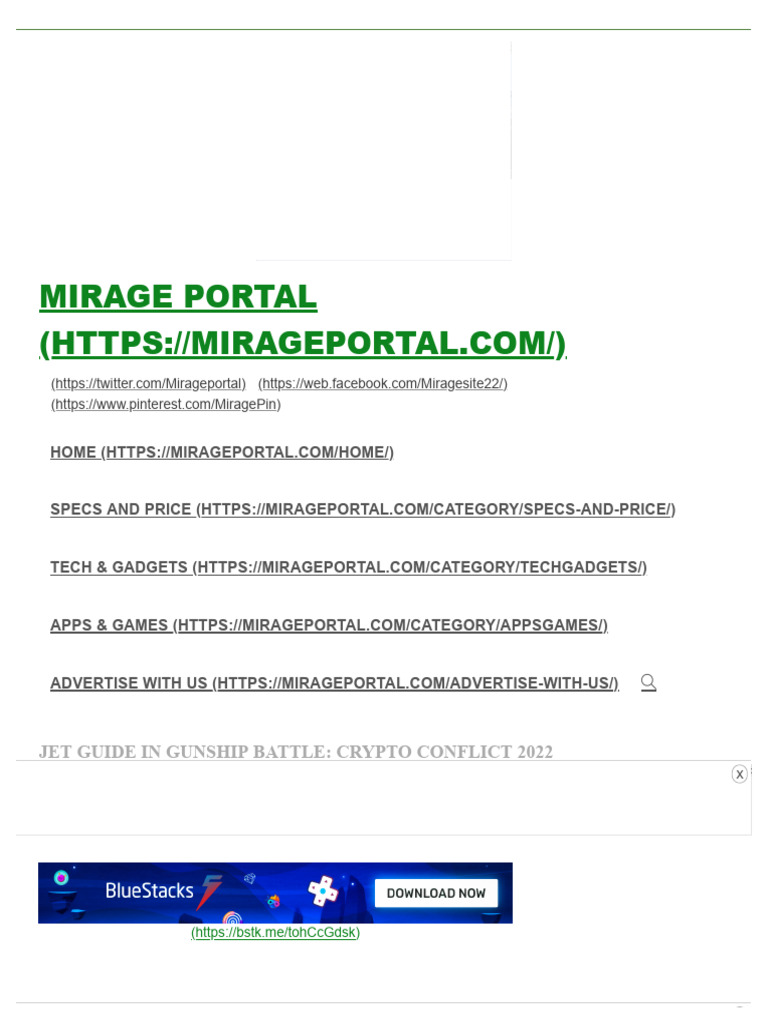 Jet Guide in Gunship Battle - Crypto Conflict 2022 - Mirage Portal | PDF