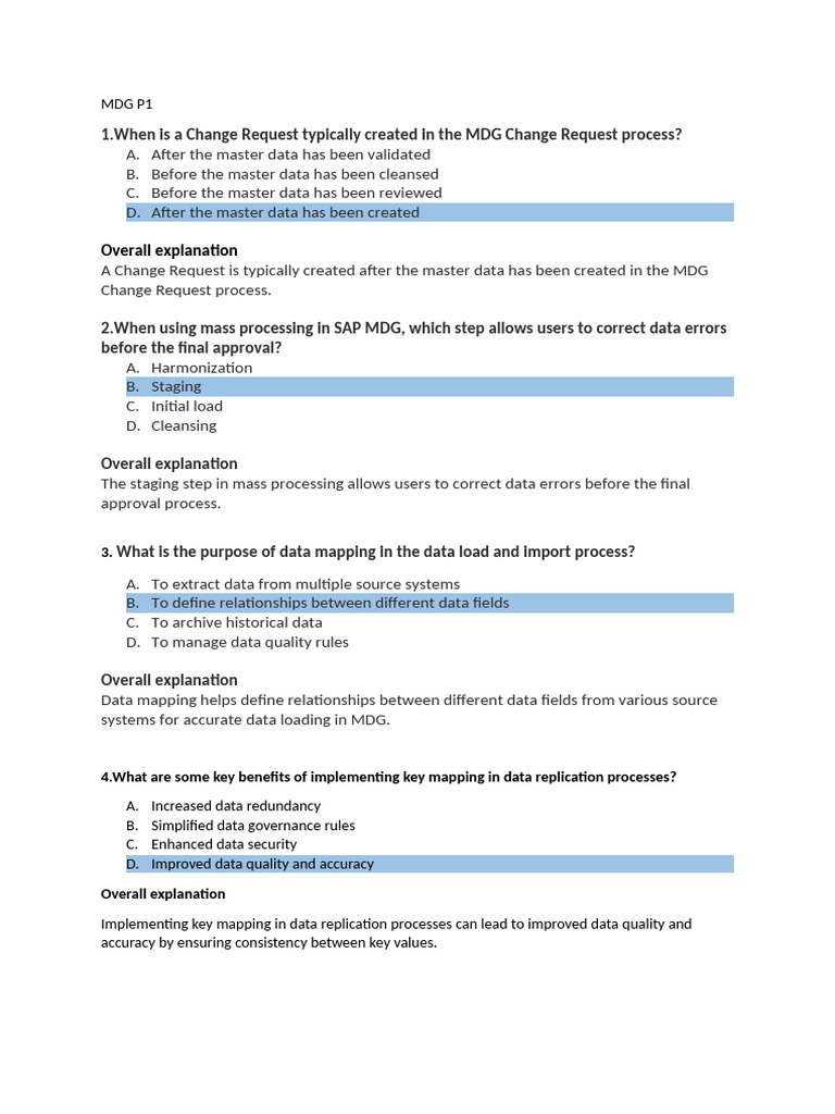 MDG Change Request Process Overview | PDF | Data Quality | Analytics